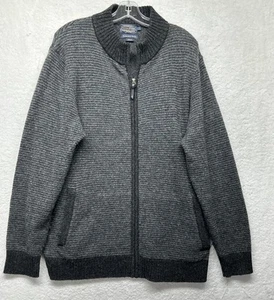 Pendleton Mens Size L Gray Washable Wool Full Zip Pullover Sweater (M5) - Picture 1 of 6