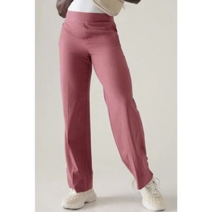 Athleta Brooklyn Heights Wide Leg Pants Berry Rose Pink Women 12 658449 Leisure - Picture 1 of 10