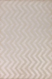 Chevron Style Modern Area Rug Living Room Wool Ivory/ Beige Handmade Carpet 6x9 - Picture 1 of 19