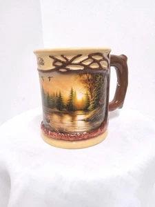 Taza Terry Redlin esculpida relieve elevado “Evening Solitude” Wild Wings 2009 usada en excelente estado  - Imagen 1 de 8