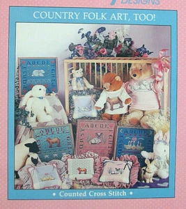 "Country Folk Art, Too!" Alma Lynne Designs #ALX-51 Counted Cross Stitch Charts - Picture 1 of 2