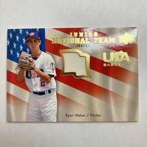 2008 Upper Deck UD USA Junior National Team Game Jersey Patch #RW Ryan Weber - Picture 1 of 2