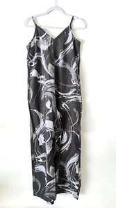 Athleta Calm Cool Romper Jumpsuit Womens Small Marble Abstract Wide Leg Pockets - Picture 1 of 15