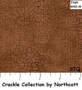 Crackle Tonal Quilt fabric Cotton by Northcott Sponge Teak Brown 9045-34