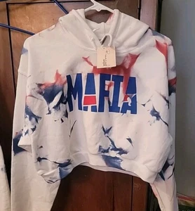 Ladies Buffalo Mafia Hoodie Shorty **New With Tags Red White Blue - Picture 1 of 6