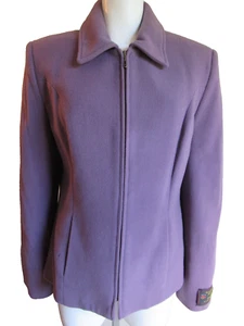 TRIBAL Brand Rosewood Wool Cashmere Blend Zip-Up Blazer Jacket Cardigan SZ 8 - Picture 1 of 11