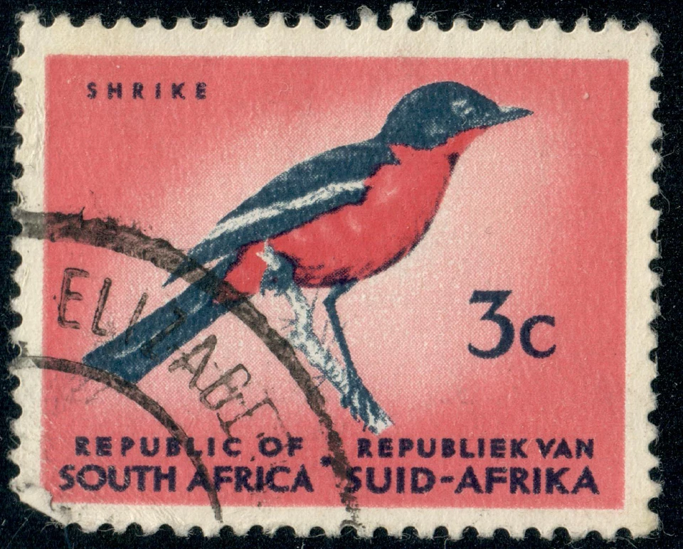 South Africa - 1961 - Definitive Issue - Laniarius atrococcineus - 3¢ - #2466 - Image 1 of 1