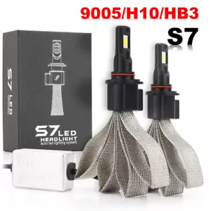 9005/HB3 LED Headlight Headlamp Fanless 6000K 6400LM Kit White S7 Bulb - Picture 1 of 7