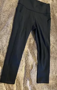 Pantalones de yoga negros All On Motion para niñas talla 8 bolsillo lateral leggings recortados - Imagen 1 de 7