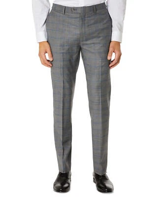 Calvin Klein Mens Slim-Fit Plaid Suit Separate Pants, Size 44WX30L/Grey - Image 1 of 4
