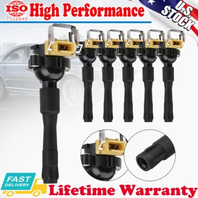 Paquete de 6x bobinas de encendido en enchufe para BMW E46 E39 X5 E36 325 330 328 2001 2002 Foto 1 de 4