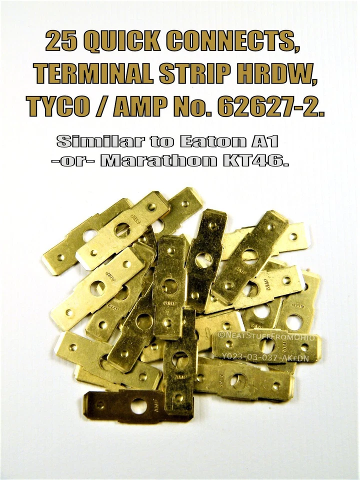 TYCO / AMPHENOL QUICK CONNECT TERMINAL STRIP HARDWARE, 0º STRAIGHT, 25 PIECES, GREAT CONNECTOR
