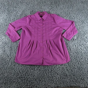 Soft Surroundings Shirt Damen 1X Lila Langarm Knopfleiste - Bild 1 von 12