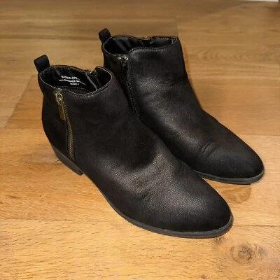Botas de Bambú Talla 8 M Negras Dos Laterales Cremallera Para Mujer Tacón Grueso Botines Foto 1 de 4