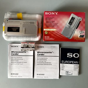 SONY M-455 Handheld Microcassette Corder Clear Voice Audio Recorder Made Japan - Picture 1 of 20