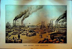 Currier & Ives Calendar Topper 1949 The Levee New Orleans Louisiana - Picture 1 of 1