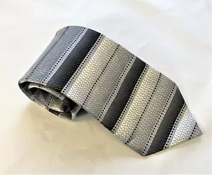 Carlos Devenezia Designer Neck Tie 100% Silk 59-1/4" Platinum Black #1066 - Picture 1 of 4