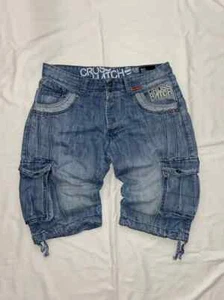 VINTAGE JAPANESE JEANS CARGO DENIM SHORTS Y2K SIZE 36 WORKWEAR RAP STREETWEAR - Picture 1 of 14