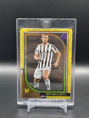Matthijs de Ligt 2021-2022 Topps Museum Collection UEFA UCL #29 GOLD #'d 09/50 - Image 1 of 2