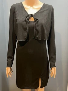 Women's Speechless size large Black spagetti strap dress with bolero jacket NWT - Picture 1 of 12