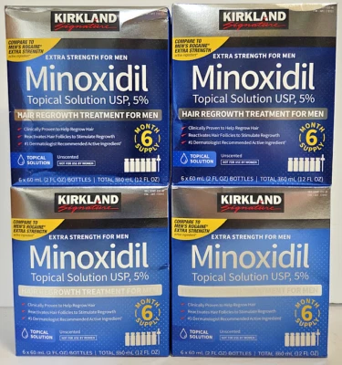 Kirkland Signature Minoxidil USP 5% tratamento de crescimento de cabelo (4 caixas) - Imagem 1 de 2