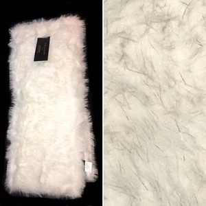Tahari White Silver Tinsel Faux Fur Throw Blanket Soft Holiday Christmas Decor - Picture 1 of 7