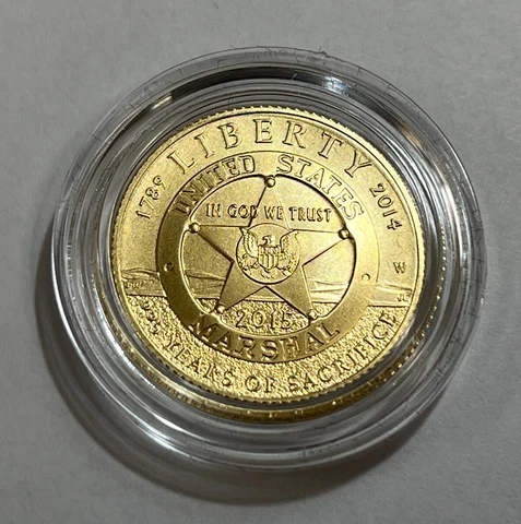 2015 W US Marshals Service 225th Anniversary Gold Uncirculated $5 Coin in OGP Cover