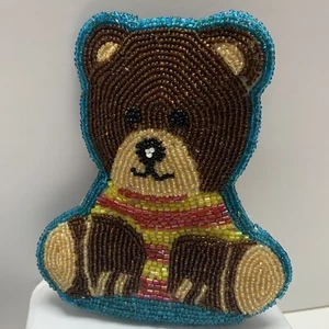 Vintage Geldbörse Bär Perlen Kleingeld C. Marie - Bild 1 von 8