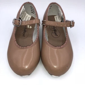 Revolution Little Girls Size 10 Childs Tap Shoes Beige Single Adjustable Strap - Picture 1 of 12
