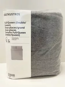 Ikea VASTKUSTROS Full/Queen Duvet cover and pillowcases, dark gray/white - NEW - Picture 1 of 2