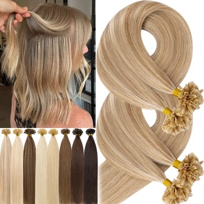 Keratin Glue Fusion Nail U Tip Real Human Remy Hair Extensions 1G/S or 0.5G/S - Image 1 of 4