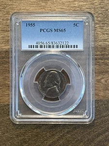 1955 JEFFERSON NICKEL - PCGS MS65 - 8013 - Picture 1 of 2