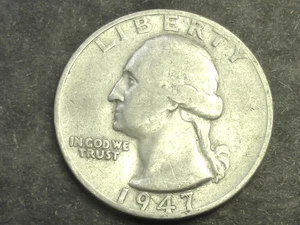 1947-S WASHINGTON QUARTER - Picture 1 of 2