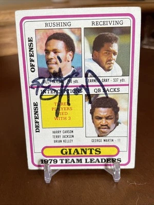 1980 Topps - New York Giants Team Leaders Billy Taylor AUTO - Image 1 of 2
