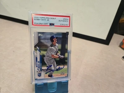 2020 Topps Pro Debut Bobby Witt Jr PD50 Rookie Auto PSA / DNA Authentic - Image 1 of 2