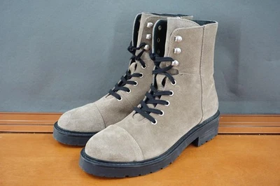 Botas AllSaints para mujer talla 9 topo gamuza polvorienta con cordones cremallera lateral combate - Imagen 1 de 4
