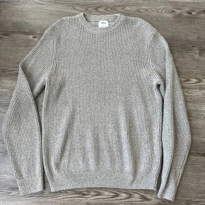 Suéter Marks Spencer tejido acanalado cuello redondo para hombre beige mediano Foto 1 de 4