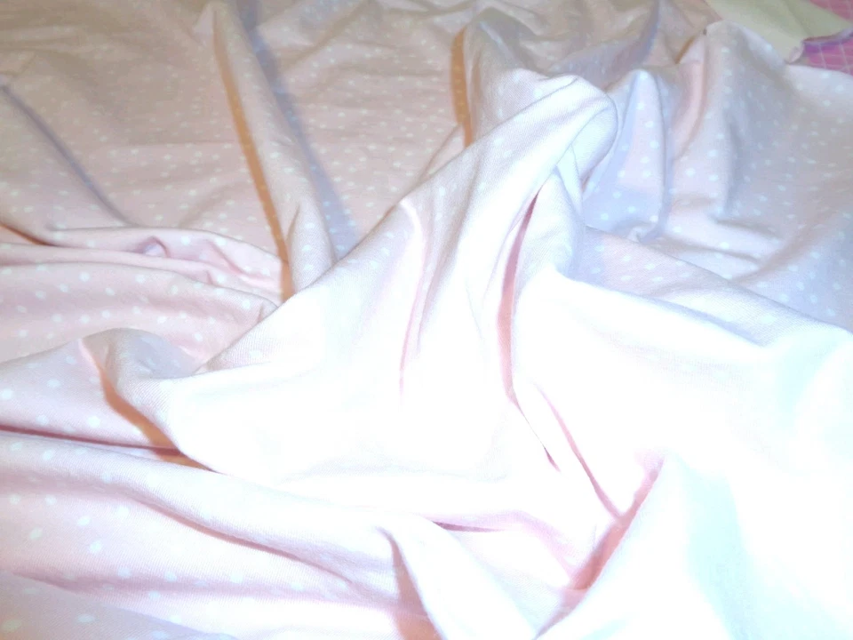 Stoffe BIO- Jersey Baumwolle kinder - Zartes Rosa mit Kleine Punkte - Bild 1 von 2