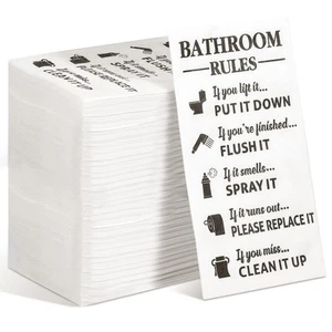 100 Pcs Bathroom Napkins Guest Disposable Paper Hand Towels Bathroom Rules De - Picture 1 of 7