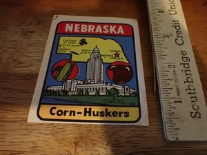 NEBRASKA CORN HUSKERS DCAK STICKER NCAA  FOOTBALL DECAL STICKER 1960S - Picture 1 of 1