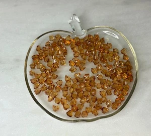 Halloween Thanksgiving Herbst Glas Kürbis Schale Schüssel Süßigkeiten Tablett mit Perlen 8" x 9" - Bild 1 von 4