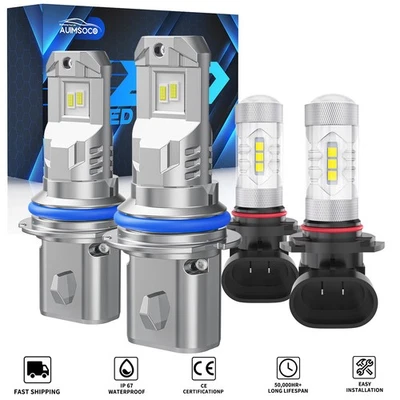 For 1999-2001 Mercury Mountaineer Sport Utility 6000K LED Headlights + Fog Bulbs - Image 1 of 4