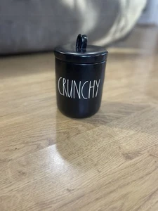 Rae Dunn Canister CRUNCHY Ceramic with Lid Black - Picture 1 of 12