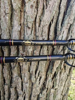 2 PENN FORMULA TROLLING RODS  4955 IST 30-80LB Aftco Roller 5.5ft TUNA Fishing - Image 1 of 4