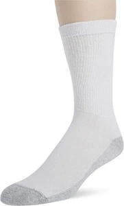 Fruit Of The Loom Men's 6 Pack Cushioned Crew Socks Shoe Size: 6-12, White - Picture 1 of 5