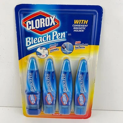 Clorox прачечная отбеливатель ручка 4 упаковки (2 унции каждый) 2004 новый из старых запасов запечатанный бытовой очиститель - Изображение 1 из 4