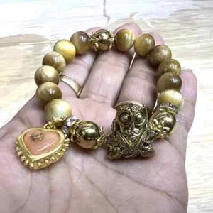 Pulsera Búho Pájaros Phaya Nok Tue Takrut Corazón Piedra Cuentas Buda Tailandés Amuleto - Imagen 1 de 1