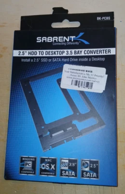 SABRENT 2.5” HDD Disco Duro a Escritorio 3.5” SATA Bay Convertidor Kit de Montaje Foto 1 de 2