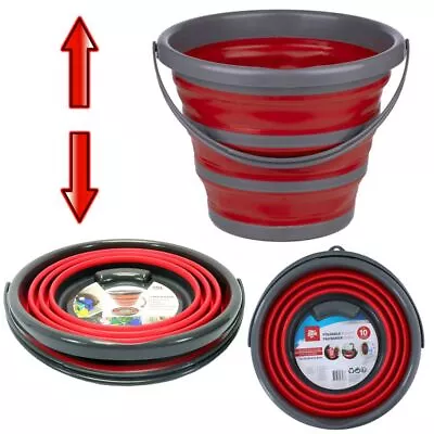 Klappeimer DIRT DEVIL rot Eimer faltbar 10 Liter Falteimer Wassereimer Putzeimer - Bild 1 von 4