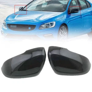 For Volvo S60 V60 V40 2011-2017 Gloss Black Add-on Side View Mirror Cover Caps - Foto 1 di 5